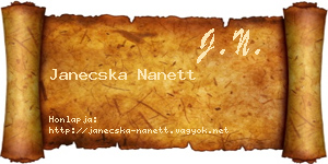 Janecska Nanett névjegykártya